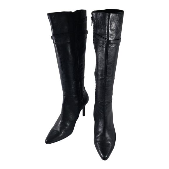 LAUREN BY RALPH LAUREN! BLACK GENUINE LEATHER POINTY TOE STILETTO BOOTS! SZ 7B - Picture 3 of 12